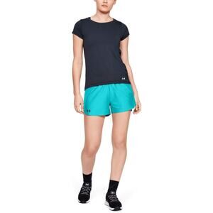 Under Armour Womens Shorts Sz XXL Play Up 2.0 Aqua‎ Black Activewear Workout